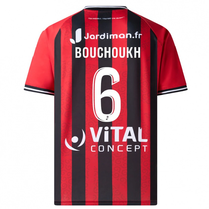 Danxen Kvinnor Ahmed Bouchoukh #6 Röd Svart Hemmatröja Matchtröjor 2025/26 Tröjor T-Tröja
