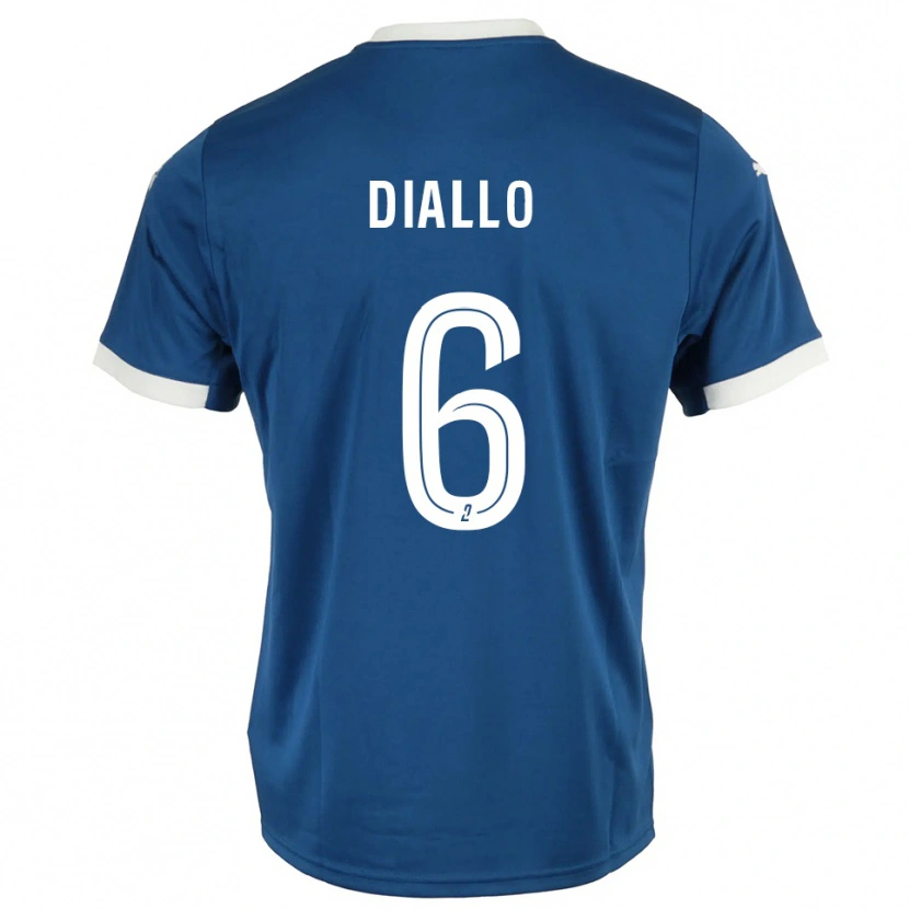 Danxen Kvinnor Amadou Diallo #6 Blå Vit Hemmatröja Matchtröjor 2025/26 Tröjor T-Tröja