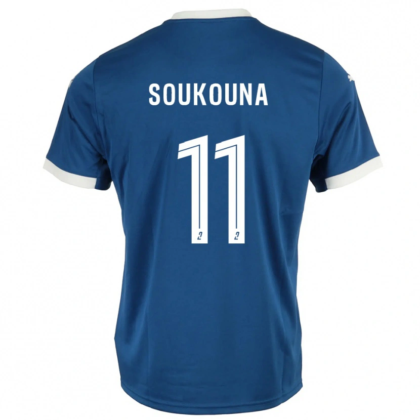 Danxen Kvinnor Idrissa Soukouna #11 Blå Vit Hemmatröja Matchtröjor 2025/26 Tröjor T-Tröja