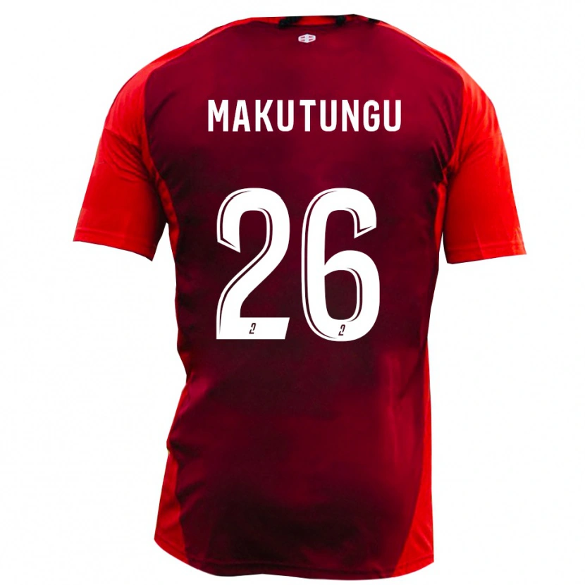 Danxen Kvinnor Cédric Makutungu #26 Rött Bourgogne Hemmatröja Matchtröjor 2025/26 Tröjor T-Tröja
