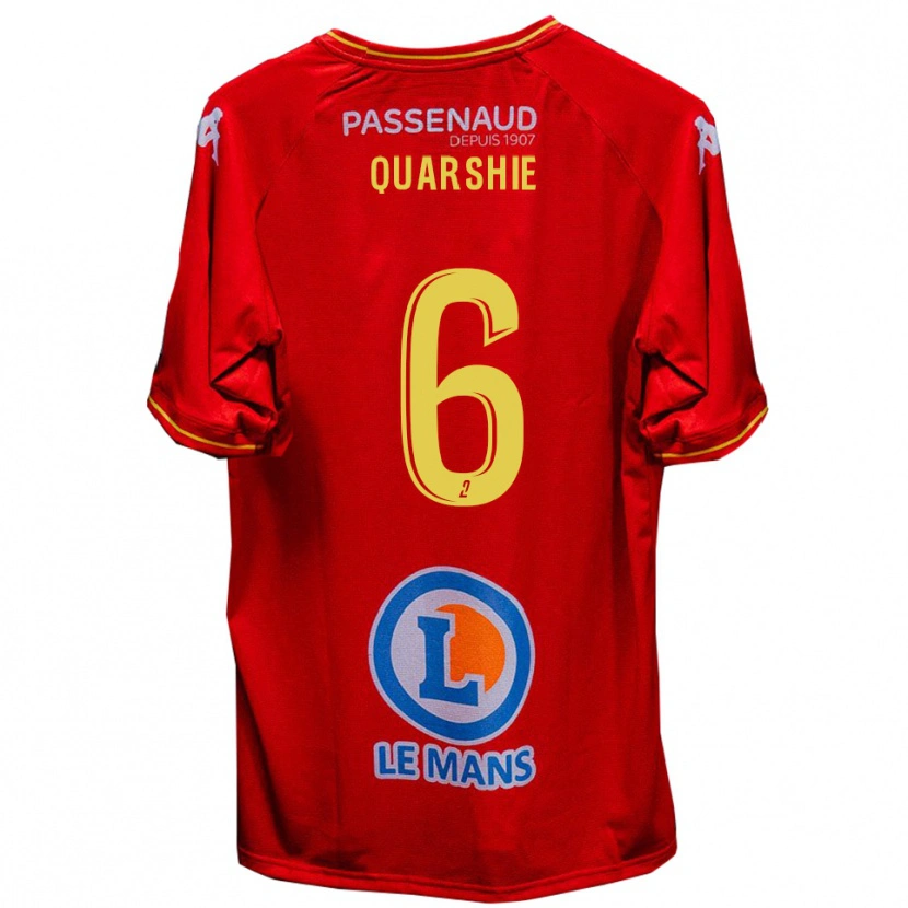Danxen Kvinnor Edwin Quarshie #6 Röd Gul Hemmatröja Matchtröjor 2025/26 Tröjor T-Tröja