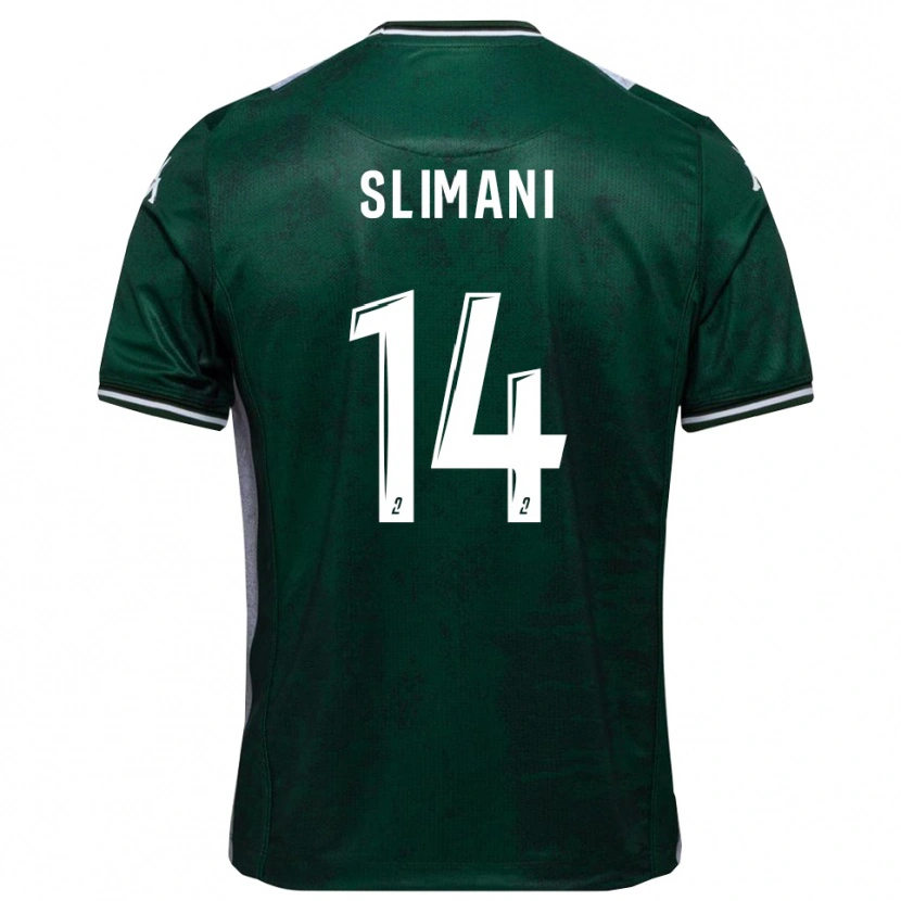 Danxen Kvinnor Rayan Slimani #14 Grön Vit Hemmatröja Matchtröjor 2025/26 Tröjor T-Tröja