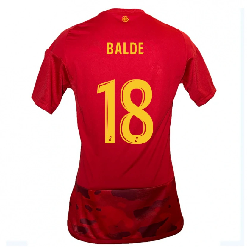 Danxen Kvinnor Ibrahima Baldé #18 Röd Gul Hemmatröja Matchtröjor 2025/26 Tröjor T-Tröja