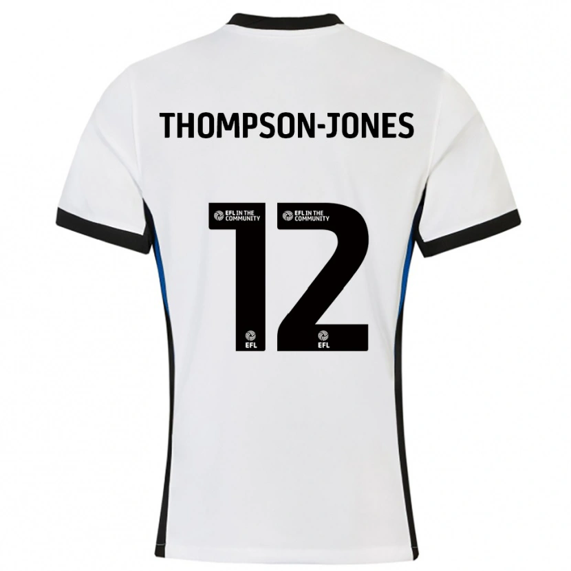 Danxen Kvinnor Riquelme Thompson-Jones #12 Vit Blå Bortatröja Matchtröjor 2025/26 Tröjor T-Tröja
