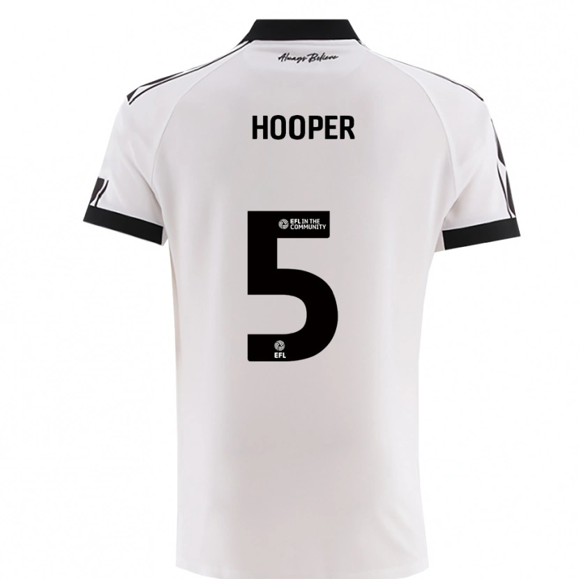 Danxen Kvinnor Jack Hooper #5 Vitt Svart Bortatröja Matchtröjor 2025/26 Tröjor T-Tröja