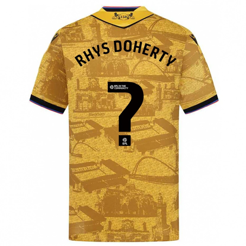 Danxen Kvinnor Rhys Doherty #0 Guld Svart Bortatröja Matchtröjor 2025/26 Tröjor T-Tröja