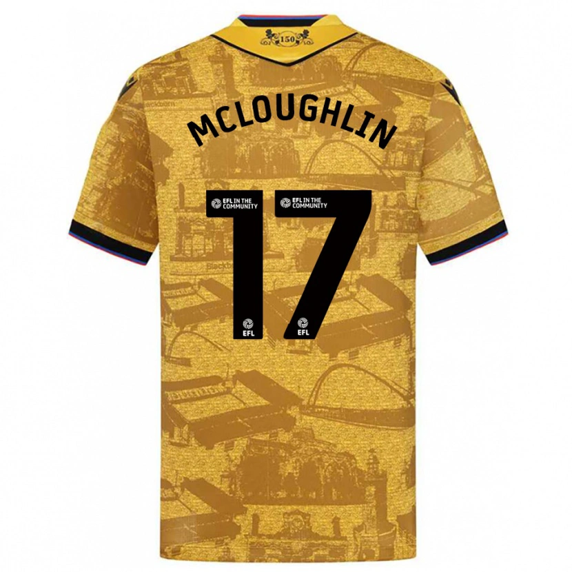 Danxen Kvinnor Sean Mcloughlin #17 Guld Svart Bortatröja Matchtröjor 2025/26 Tröjor T-Tröja