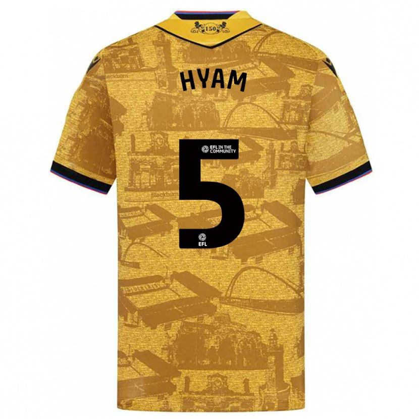 Danxen Kvinnor Dominic Hyam #5 Guld Svart Bortatröja Matchtröjor 2025/26 Tröjor T-Tröja