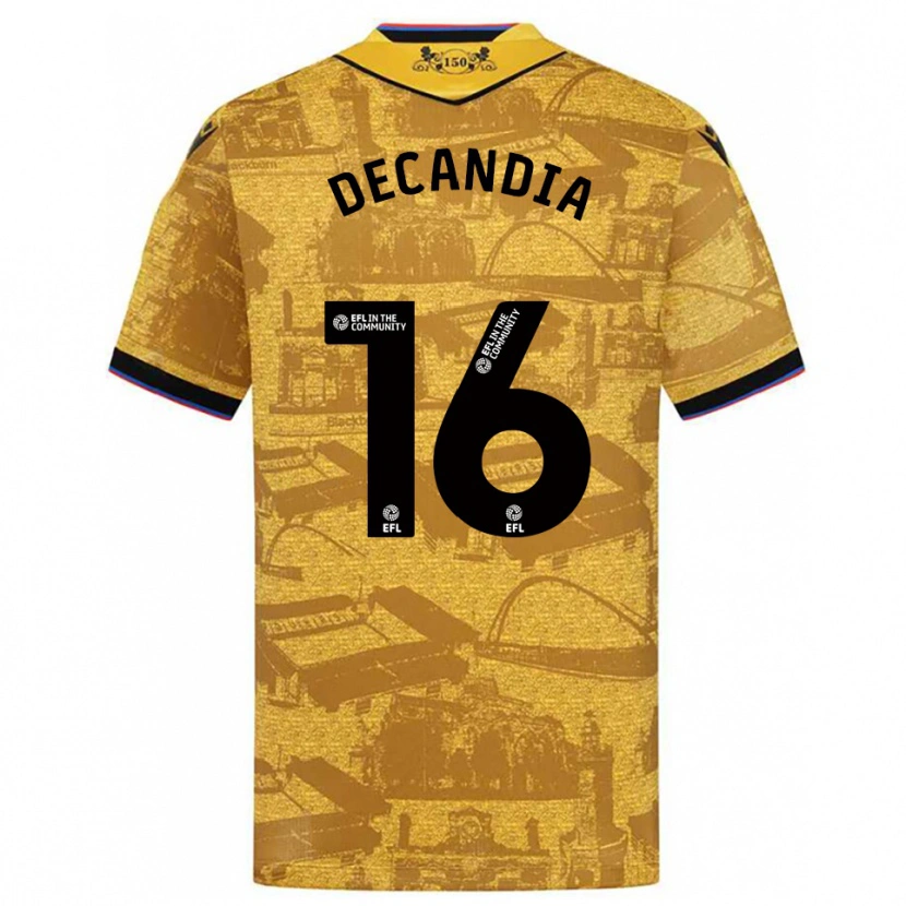 Danxen Kvinnor Michael Decandia #16 Guld Svart Bortatröja Matchtröjor 2025/26 Tröjor T-Tröja