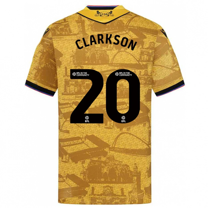 Danxen Kvinnor Eve Clarkson #20 Guld Svart Bortatröja Matchtröjor 2025/26 Tröjor T-Tröja