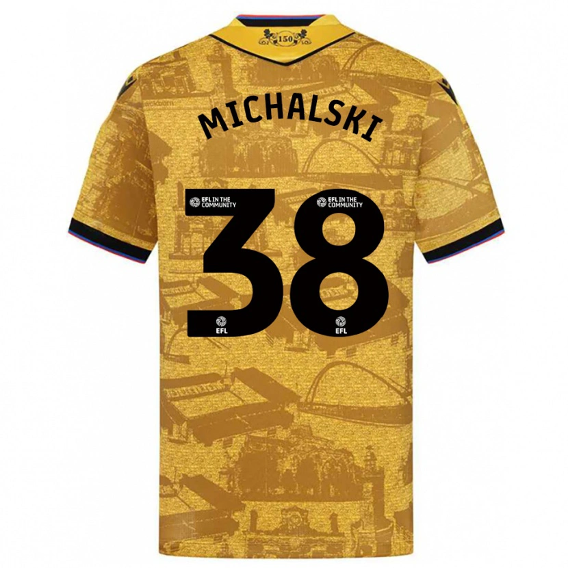 Danxen Kvinnor Nicholas Michalski #38 Guld Svart Bortatröja Matchtröjor 2025/26 Tröjor T-Tröja