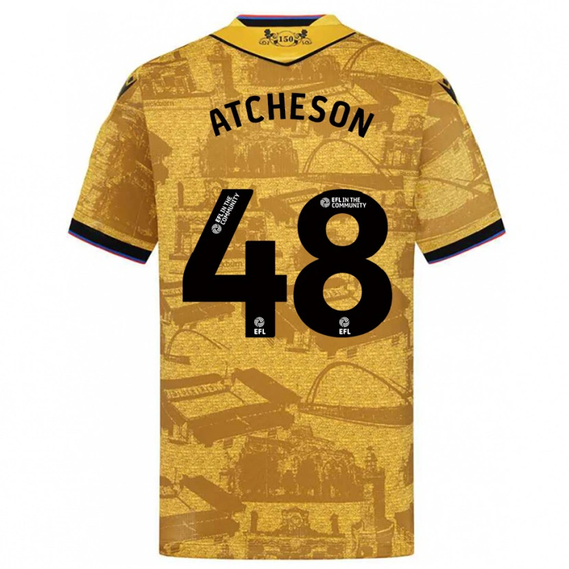 Danxen Kvinnor Tom Atcheson #48 Guld Svart Bortatröja Matchtröjor 2025/26 Tröjor T-Tröja
