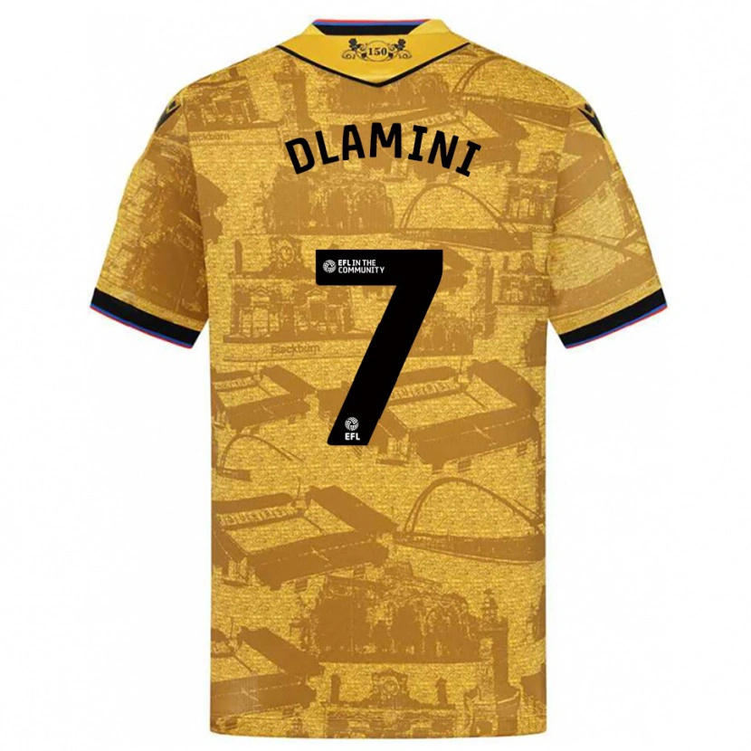 Danxen Kvinnor Nathan Dlamini #7 Guld Svart Bortatröja Matchtröjor 2025/26 Tröjor T-Tröja