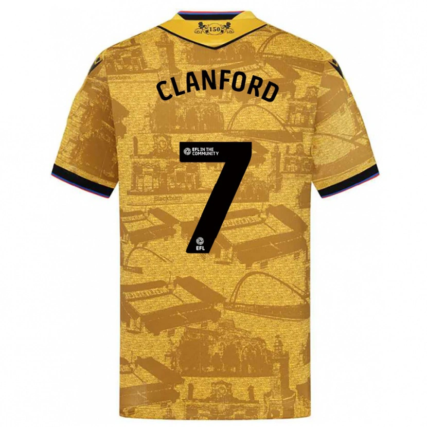 Danxen Kvinnor Charlie Clanford #7 Guld Svart Bortatröja Matchtröjor 2025/26 Tröjor T-Tröja