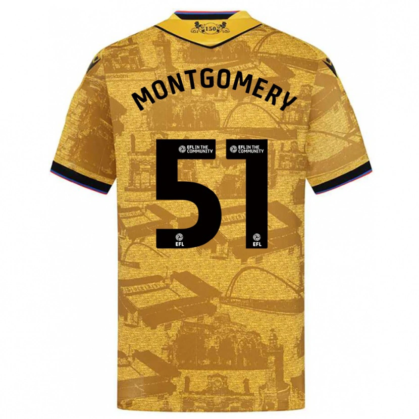 Danxen Kvinnor Kristi Montgomery #51 Guld Svart Bortatröja Matchtröjor 2025/26 Tröjor T-Tröja