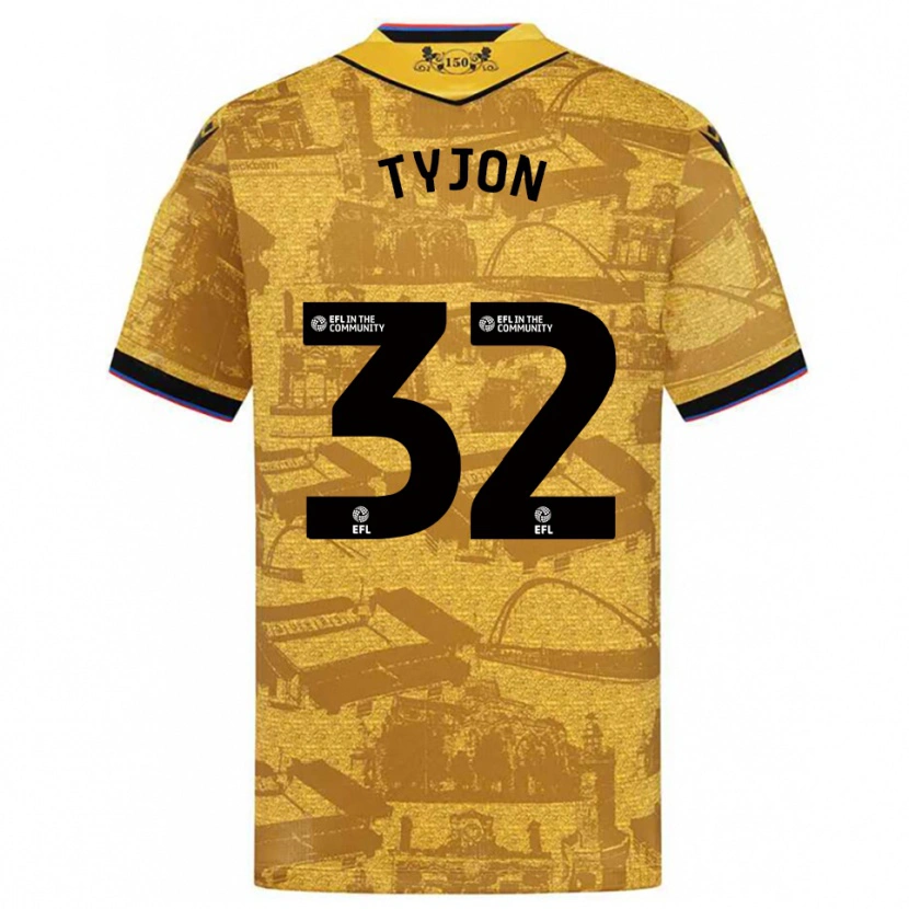 Danxen Kvinnor Igor Tyjon #32 Guld Svart Bortatröja Matchtröjor 2025/26 Tröjor T-Tröja