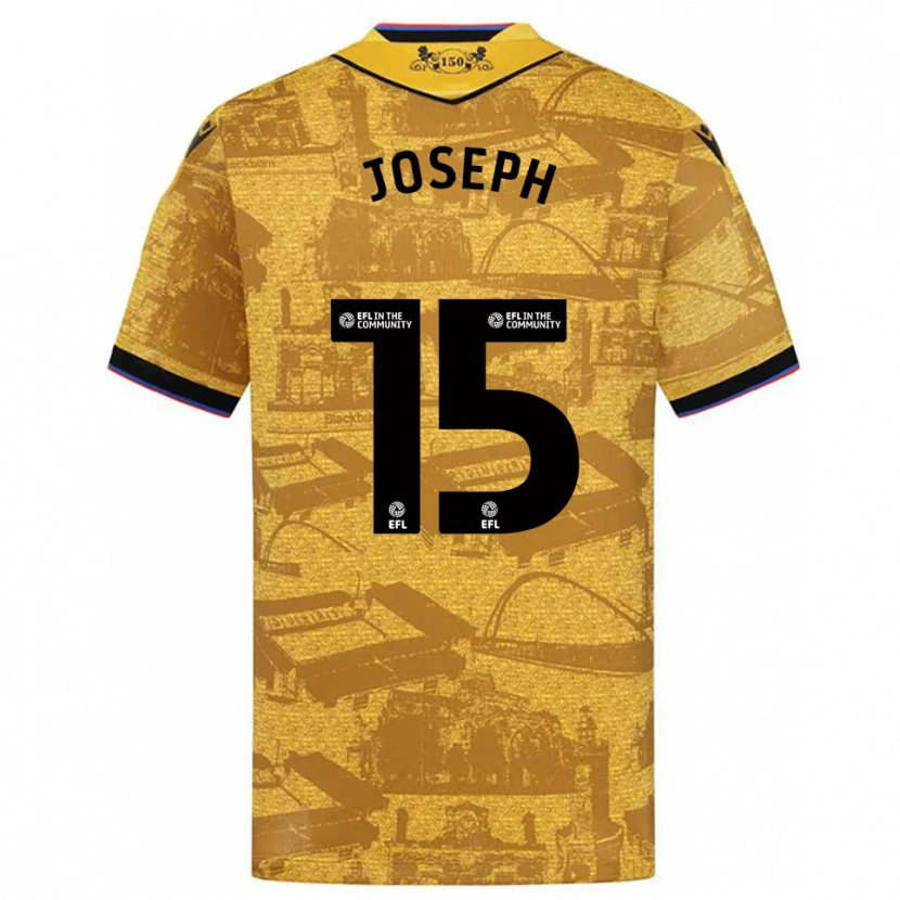 Danxen Kvinnor Valentin Joseph #15 Guld Svart Bortatröja Matchtröjor 2025/26 Tröjor T-Tröja