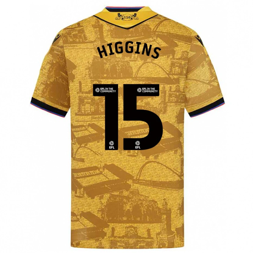 Danxen Kvinnor Harvey Higgins #15 Guld Svart Bortatröja Matchtröjor 2025/26 Tröjor T-Tröja