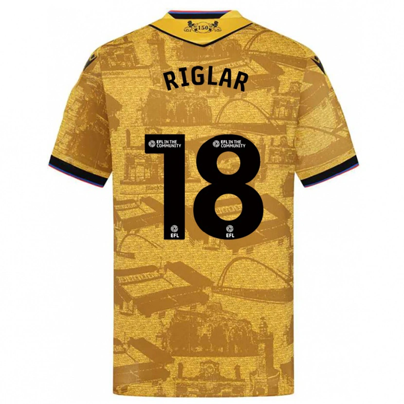 Danxen Kvinnor Grace Riglar #18 Guld Svart Bortatröja Matchtröjor 2025/26 Tröjor T-Tröja