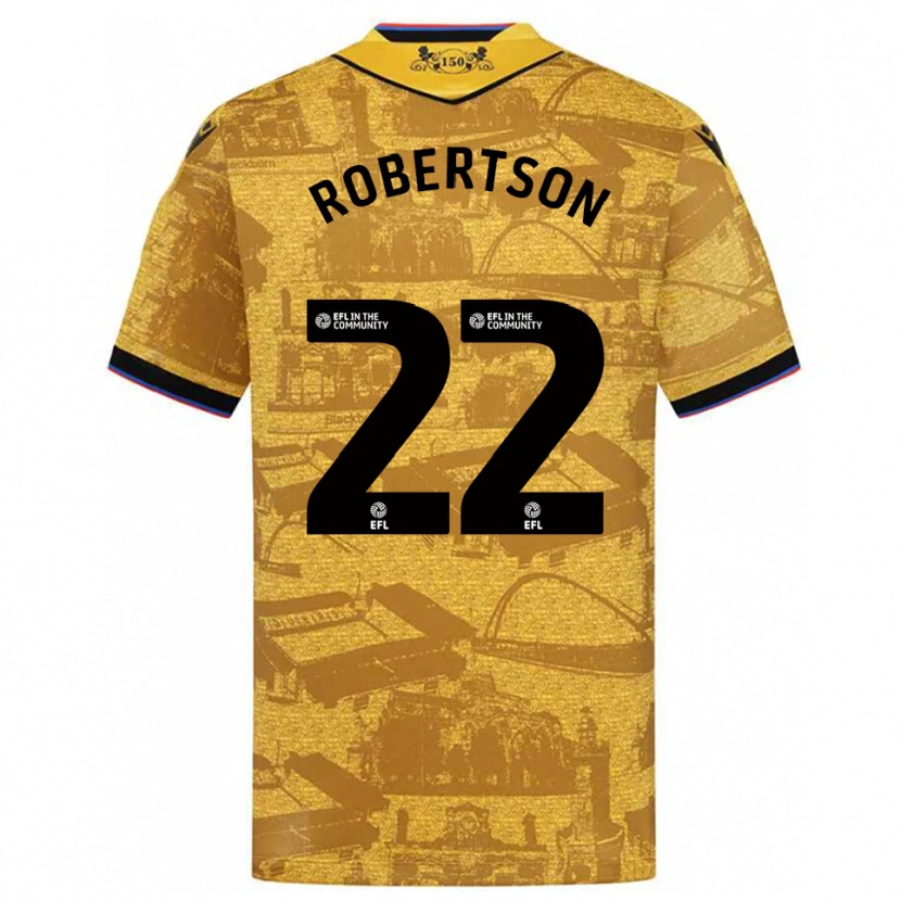 Danxen Kvinnor Millie Robertson #22 Guld Svart Bortatröja Matchtröjor 2025/26 Tröjor T-Tröja