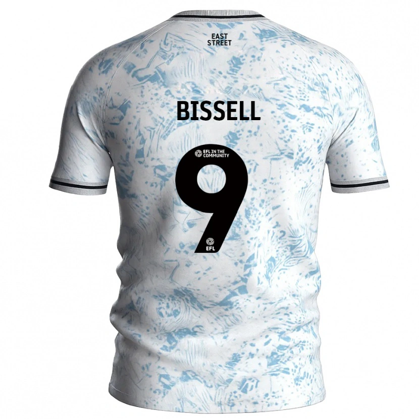 Danxen Kvinnor Emma Bissell #9 Vit Himmelsblå Bortatröja Matchtröjor 2025/26 Tröjor T-Tröja