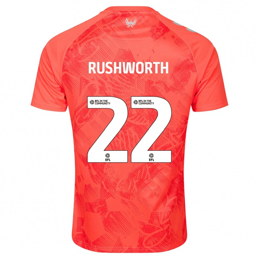 Danxen Kvinnor Carl Rushworth #22 Orange Vit Bortatröja Matchtröjor 2025/26 Tröjor T-Tröja