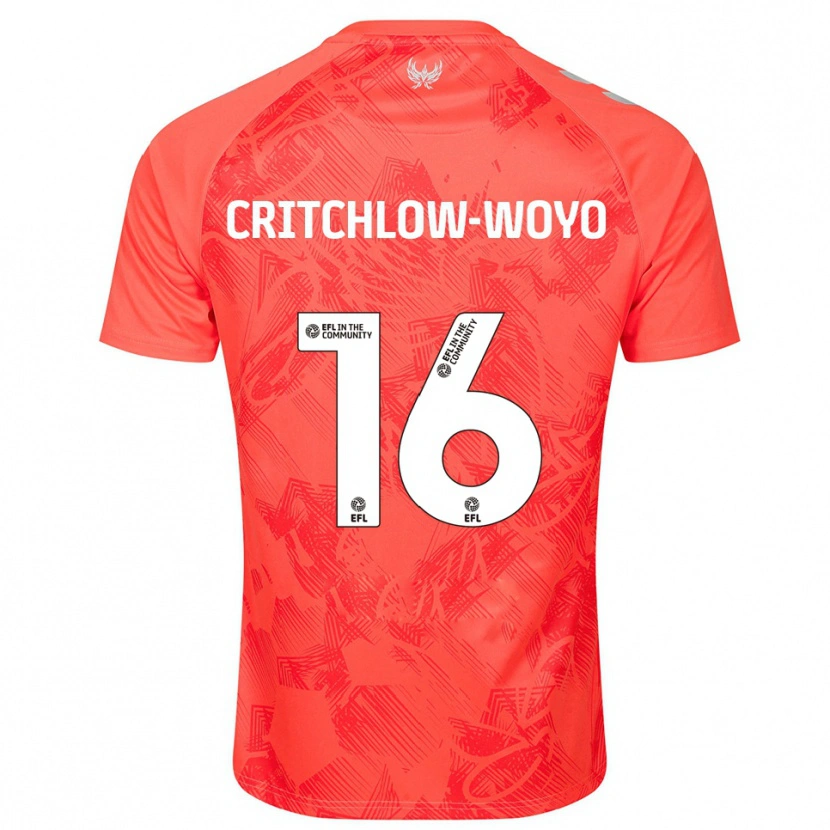 Danxen Kvinnor Tionne Critchlow-Woyo #16 Orange Vit Bortatröja Matchtröjor 2025/26 Tröjor T-Tröja