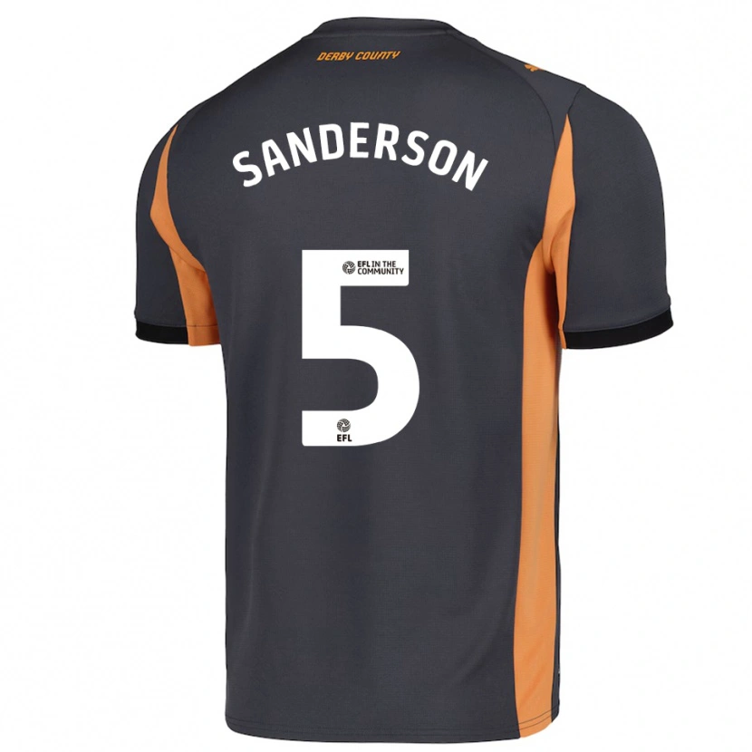 Danxen Kvinnor Dion Sanderson #5 Grå Orange Svart Bortatröja Matchtröjor 2025/26 Tröjor T-Tröja