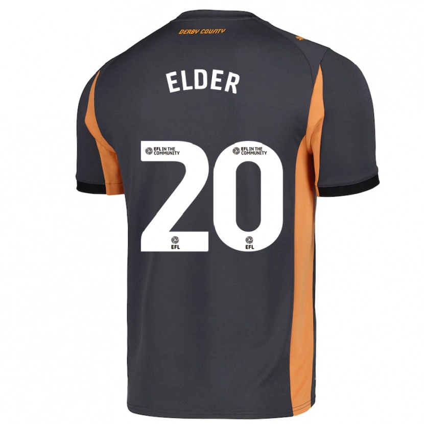 Danxen Kvinnor Callum Elder #20 Grå Orange Svart Bortatröja Matchtröjor 2025/26 Tröjor T-Tröja