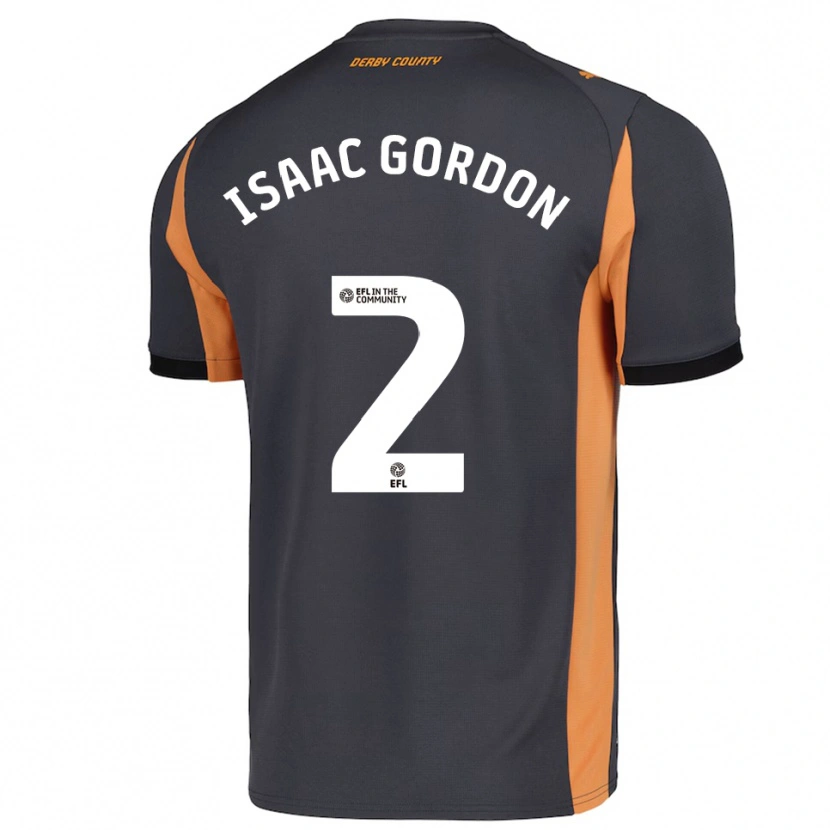 Danxen Kvinnor Isaac Gordon #2 Grå Orange Svart Bortatröja Matchtröjor 2025/26 Tröjor T-Tröja