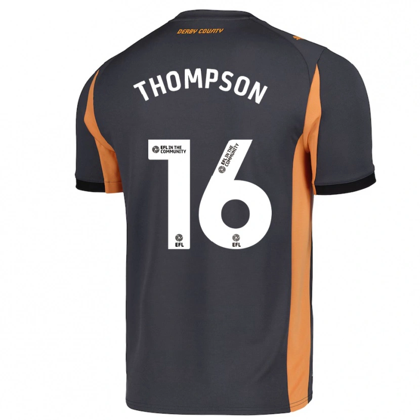 Danxen Kvinnor Liam Thompson #16 Grå Orange Svart Bortatröja Matchtröjor 2025/26 Tröjor T-Tröja