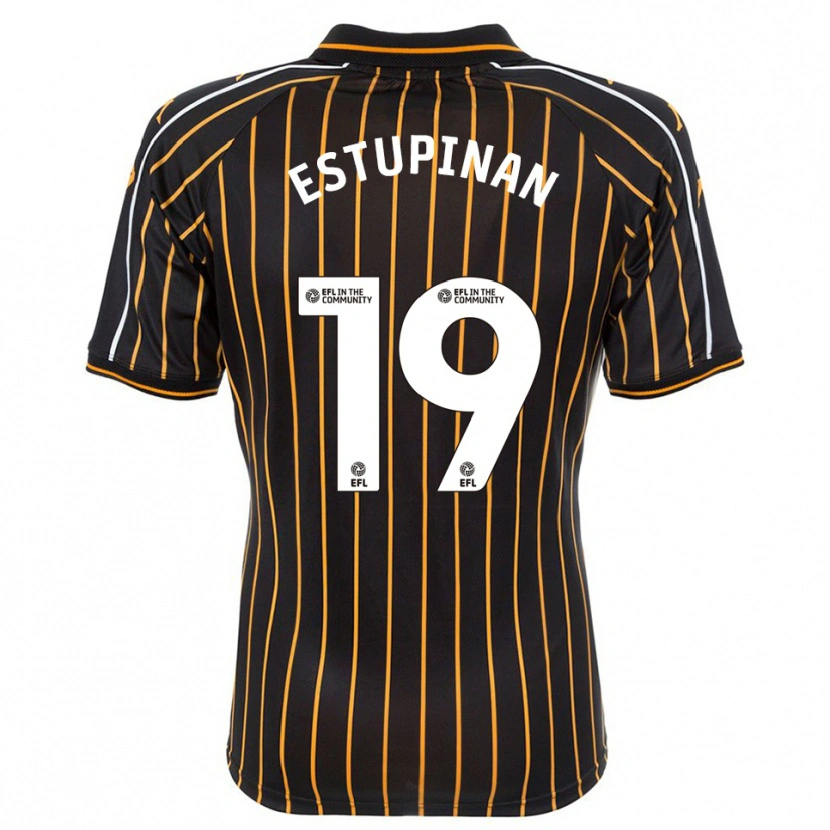 Danxen Kvinnor Óscar Estupiñán #19 Vit Svart Bortatröja Matchtröjor 2025/26 Tröjor T-Tröja