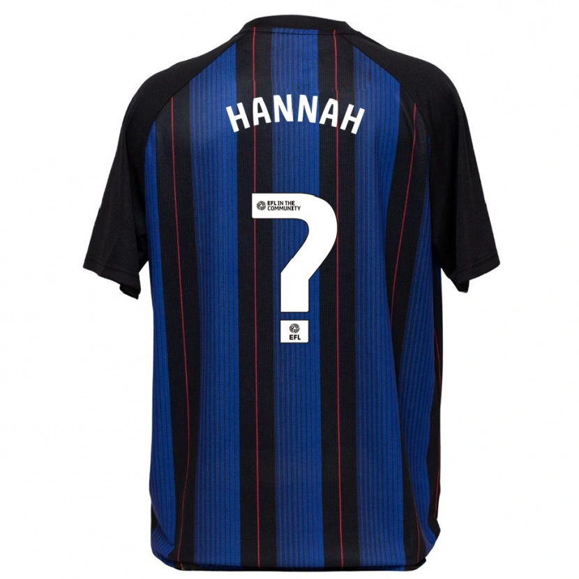 Danxen Kvinnor Jack Hannah #0 Blå Svart Bortatröja Matchtröjor 2025/26 Tröjor T-Tröja