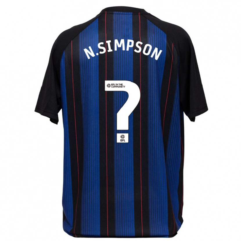 Danxen Kvinnor Nathan Simpson #0 Blå Svart Bortatröja Matchtröjor 2025/26 Tröjor T-Tröja