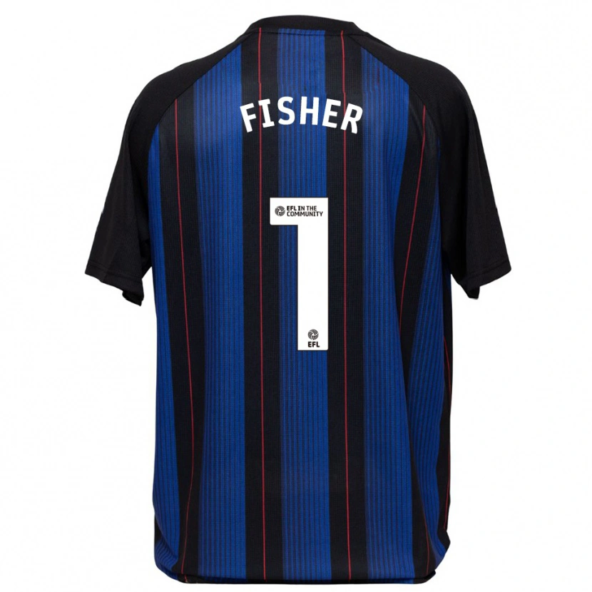 Danxen Kvinnor Nathan Fisher #1 Blå Svart Bortatröja Matchtröjor 2025/26 Tröjor T-Tröja