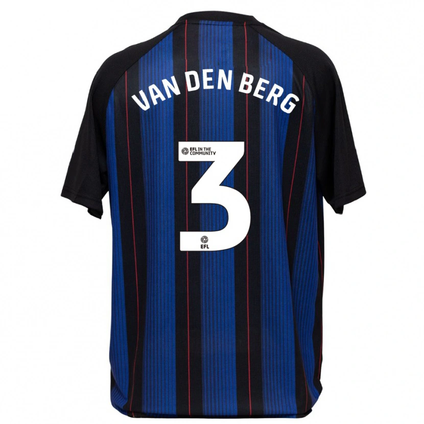 Danxen Kvinnor Rav Van Den Berg #3 Blå Svart Bortatröja Matchtröjor 2025/26 Tröjor T-Tröja