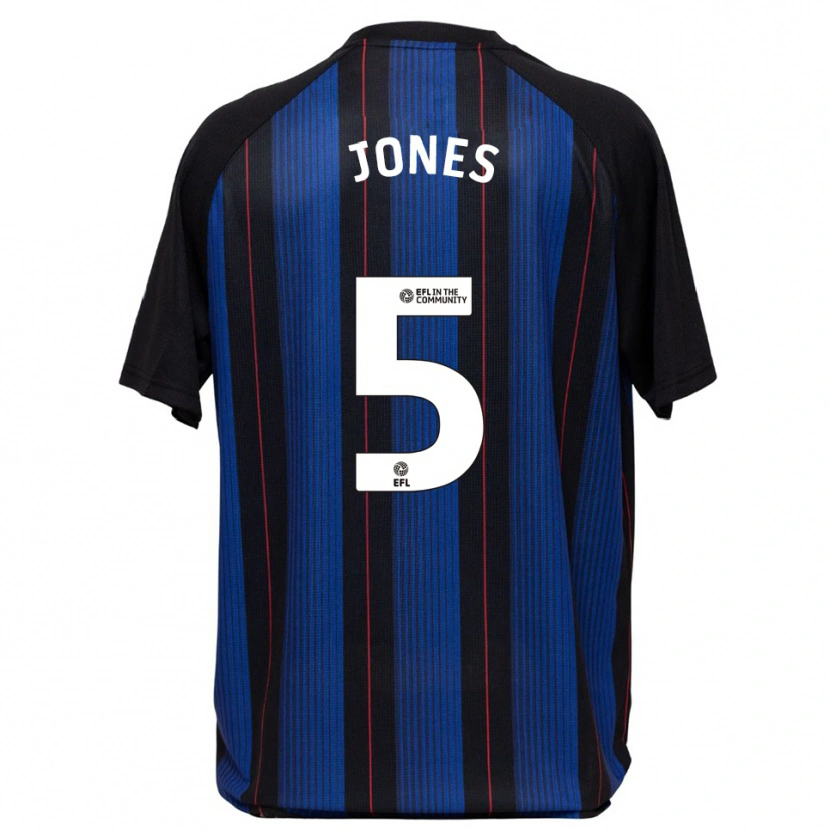 Danxen Kvinnor Alfie Jones #5 Blå Svart Bortatröja Matchtröjor 2025/26 Tröjor T-Tröja