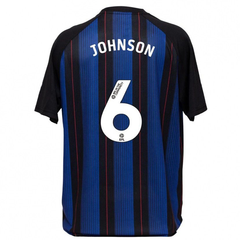 Danxen Kvinnor Brayden Johnson #6 Blå Svart Bortatröja Matchtröjor 2025/26 Tröjor T-Tröja