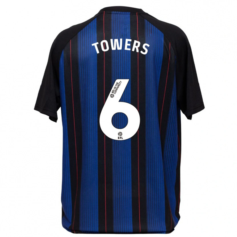 Danxen Kvinnor Abby Towers #6 Blå Svart Bortatröja Matchtröjor 2025/26 Tröjor T-Tröja