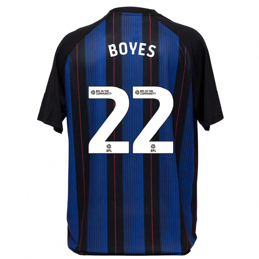 Danxen Kvinnor Grace Boyes #22 Blå Svart Bortatröja Matchtröjor 2025/26 Tröjor T-Tröja