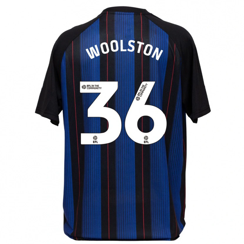 Danxen Kvinnor Luke Woolston #36 Blå Svart Bortatröja Matchtröjor 2025/26 Tröjor T-Tröja