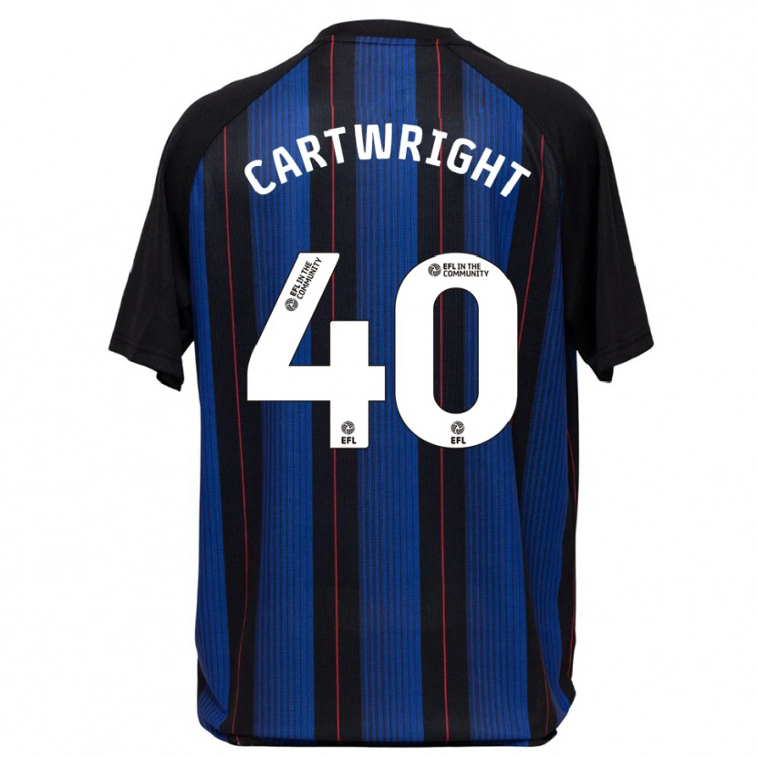 Danxen Kvinnor Finlay Cartwright #40 Blå Svart Bortatröja Matchtröjor 2025/26 Tröjor T-Tröja