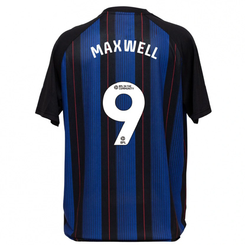 Danxen Kvinnor Armani Maxwell #9 Blå Svart Bortatröja Matchtröjor 2025/26 Tröjor T-Tröja