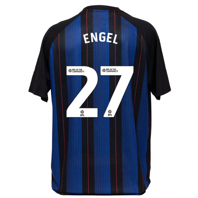 Danxen Kvinnor Lukas Engel #27 Blå Svart Bortatröja Matchtröjor 2025/26 Tröjor T-Tröja