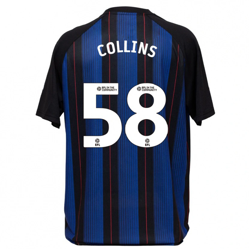 Danxen Kvinnor Sam Collins #58 Blå Svart Bortatröja Matchtröjor 2025/26 Tröjor T-Tröja