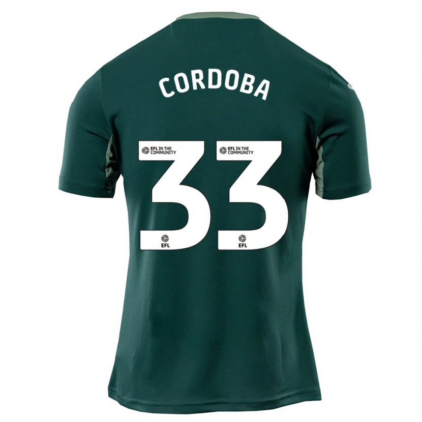Danxen Kvinnor José Córdoba #33 Grön Vit Lila Bortatröja Matchtröjor 2025/26 Tröjor T-Tröja