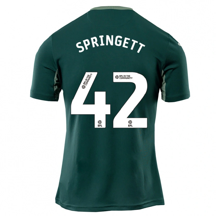 Danxen Kvinnor Tony Springett #42 Grön Vit Lila Bortatröja Matchtröjor 2025/26 Tröjor T-Tröja