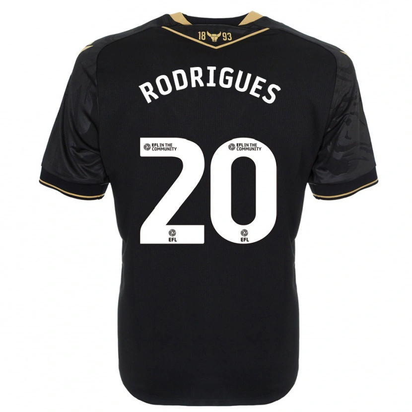 Danxen Kvinnor Rúben Rodrigues #20 Svart Guld Bortatröja Matchtröjor 2025/26 Tröjor T-Tröja