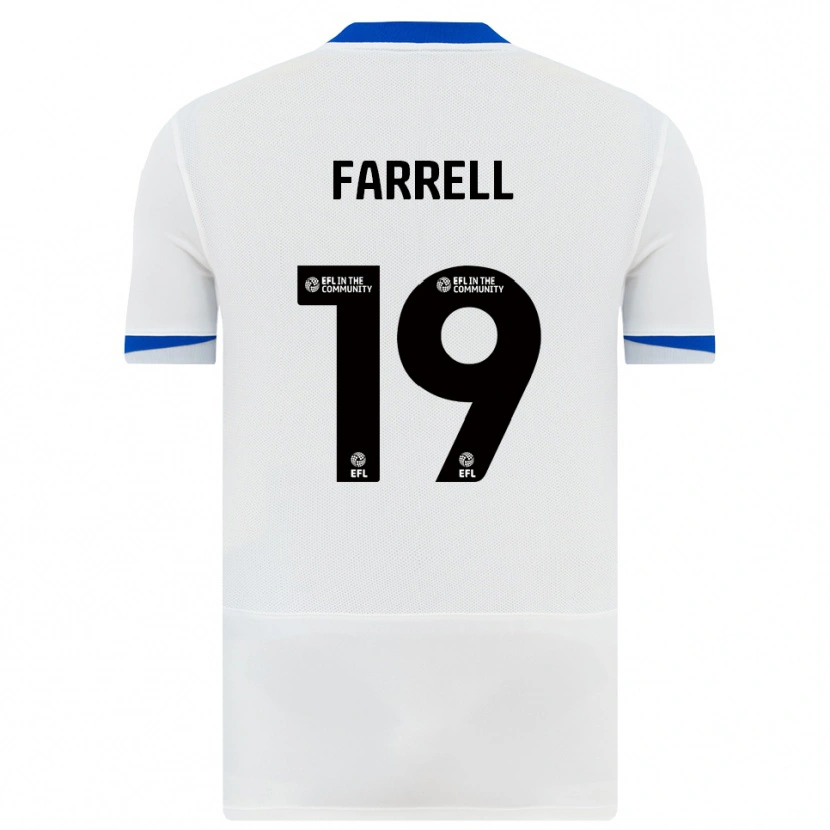 Danxen Kvinnor Jacob Farrell #19 Vit Svart Bortatröja Matchtröjor 2025/26 Tröjor T-Tröja