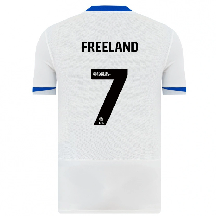 Danxen Kvinnor Georgie Freeland #7 Vit Svart Bortatröja Matchtröjor 2025/26 Tröjor T-Tröja